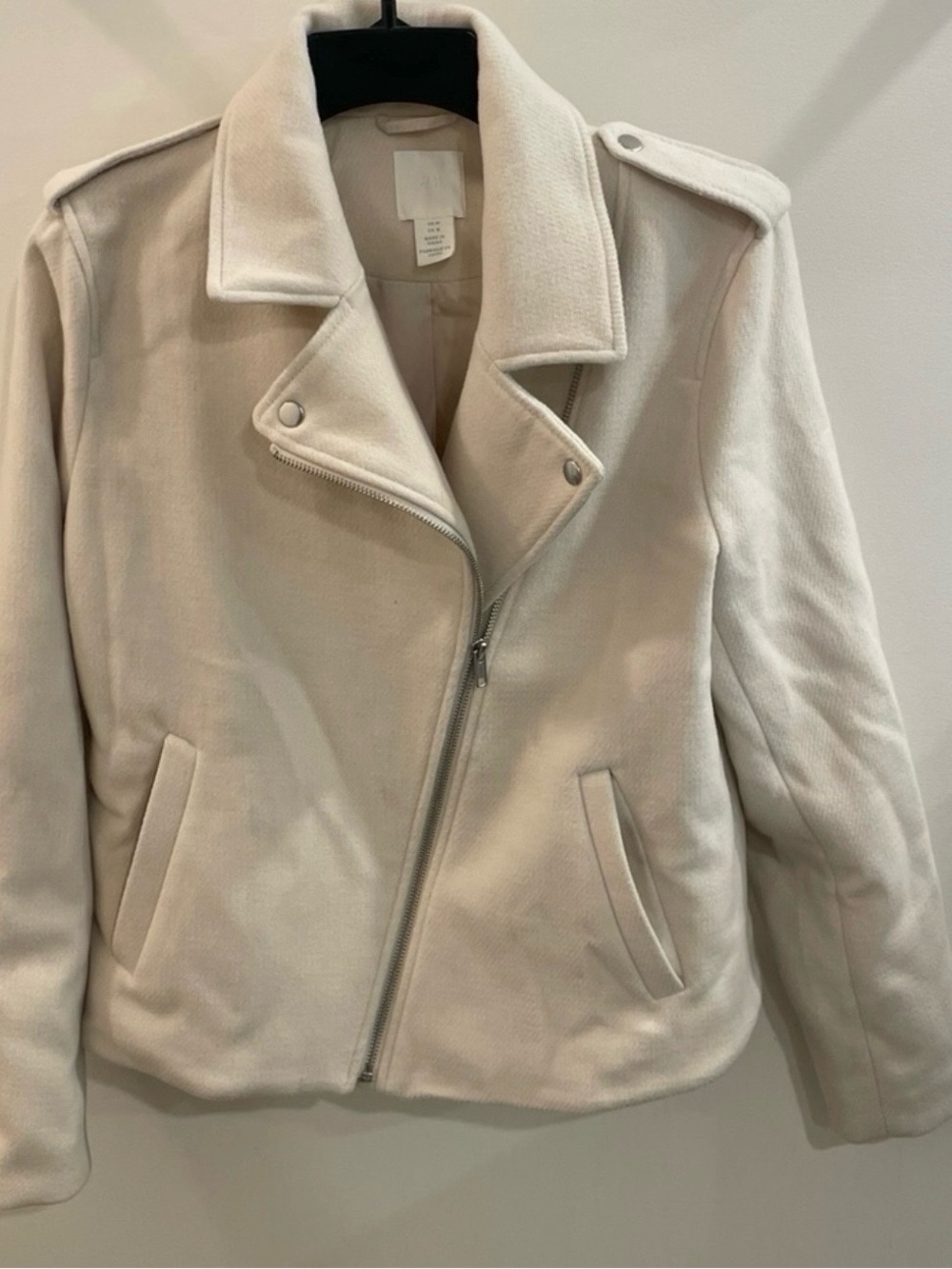Women’s Cream Moto Jacket By HM Size M